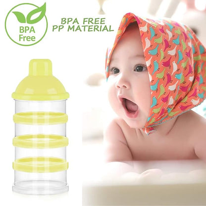 Accmor Formula Dispenser On The Go, 4 Compartments Stackable Formula Container for Travel, Baby Milk Powder Kids Snack Container, BPA Free ﻿