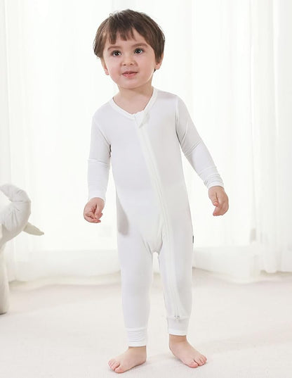 Baby Zippered Rompers Newborn Pajamas Sleepers Long Sleeve Jumpsuits Infant Zipper Romper-Viscose from Bamboo