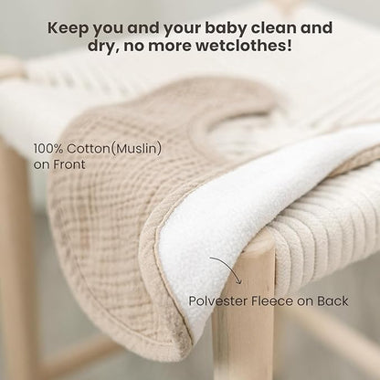 Konssy 10-Pack Muslin Baby Bibs, Soft Cotton Bandana Bibs for Drooling & Teething, Unisex Solid Colors for Boys & Girls, Newborn & Infant