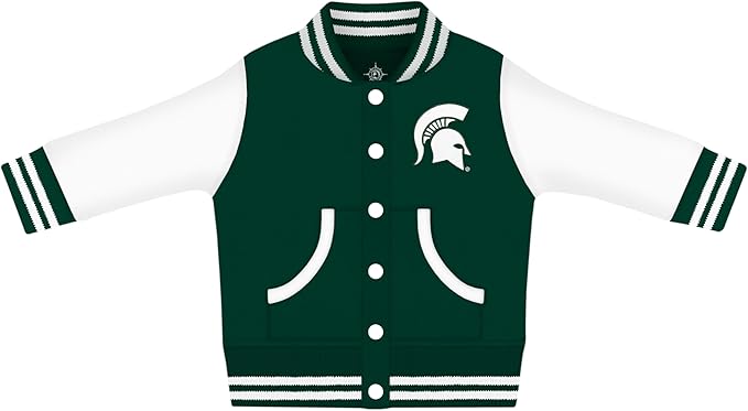Creative Knitwear College Baby Varsity Jacket Lightweight - Team Logo, Multiple Colors, Unisex, (0 Months - 4T)