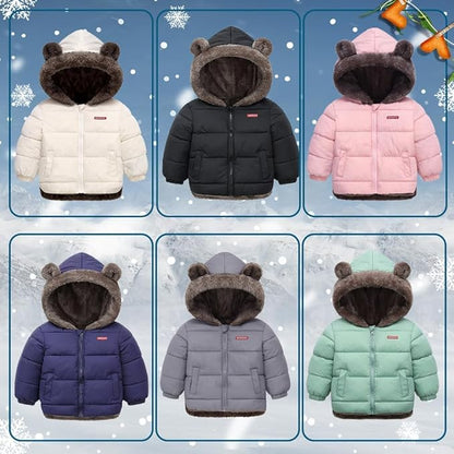 Fairy Baby Infant Baby Winter Coat Cute Teddy Bear Hooded Jacket Warm Fleece Outerwear Windproof Toddler Boys Girl 6M-4T