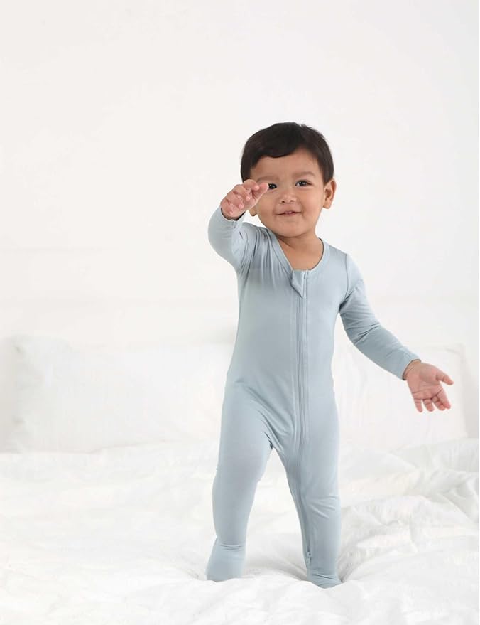 RRP Unisex Baby Footies Pajamas,Rayon Derived From Bamboo,Buttery Soft Sleep 'N Play PJs,2-Way Zipper Closure,0-18 Months