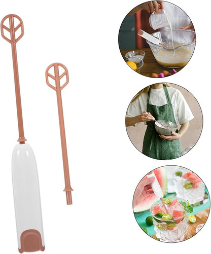 DECHOUS Electric Handheld Milk Mixer with Detachable Stirring Rod Portable Drink Blender for Formula and Easy to Clean and Maintain Warm White