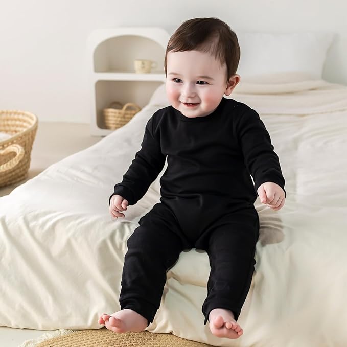 Unisex Baby Onesie, Long Sleeve 100% Cotton Baby Clothes, Baby Footless Jumpsuit