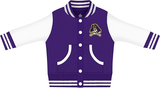 Creative Knitwear College Baby Varsity Jacket Lightweight - Team Logo, Multiple Colors, Unisex, (0 Months - 4T)