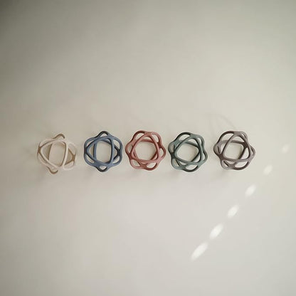 mushie Silicone Baby Teether Ball Toy (Woodchuck)