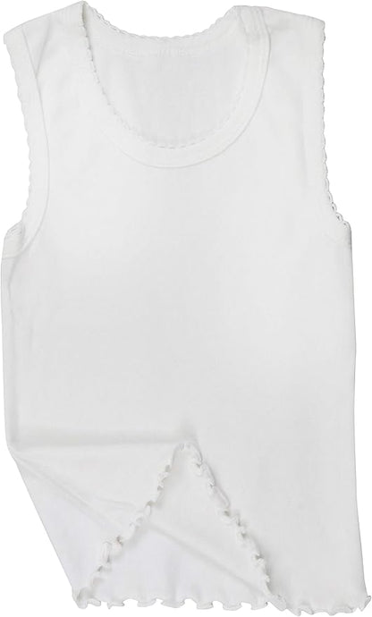 ToBeInStyle Girl's 4 Pack Ruffle Hem Cotton Tank Tops