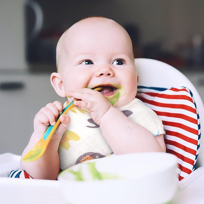 Kenning 20 Pack Muslin Baby Burp Cloths Large 20 x 10 Inches and 10 x 10 Inch Cotton Baby Burp Rags Cute Towel and Washcloths Face Towels 6 Layers Absorbent for Infant Shower, 20 Styles