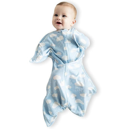 SleepingBaby Zipadee-Zip Transition Swaddle - Cozy Baby Swaddle Blanket with Zipper Convenience - Roomy Wearable Blanket for Easy Diaper Changes - Spring Showers, Small (4-8 Month)
