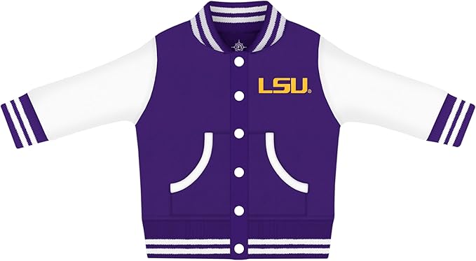 Creative Knitwear College Baby Varsity Jacket Lightweight - Team Logo, Multiple Colors, Unisex, (0 Months - 4T)