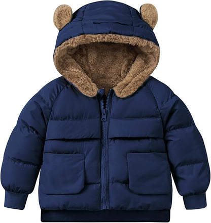 TUONROAD Baby Girls Coats for 6 Months-5 Years Toddlers Boy Winter Jacket Warm Bear Hooded Outdoor Coats Size 5