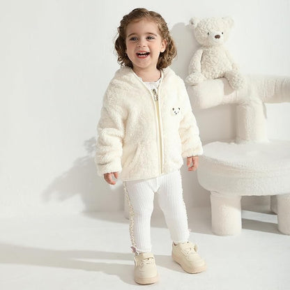 Baby Boys Girls Fleece Jackets Zip Up Hoodies Cute Bear Coats Fall Winter Fuzzy Jacket Newborn Boys Girls Outwear