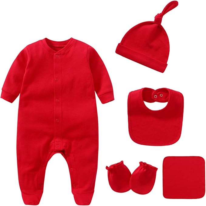 Baby Unisex Baby Cotton Layette Set Gift for Baby Boys Girls Accessories Set Newborn Essentials 0-12 Months