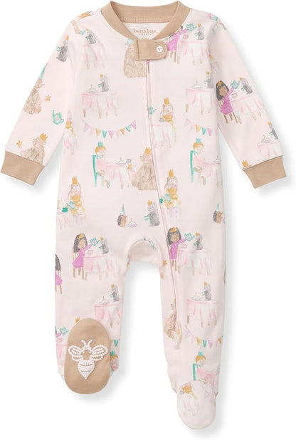 Burt's Bees Baby Girls' Organic Cotton Sleep and Play Footed Pajamas