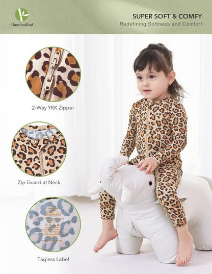 Baby Zippered Rompers Newborn Pajamas Sleepers Long Sleeve Jumpsuits Infant Zipper Romper-Viscose from Bamboo