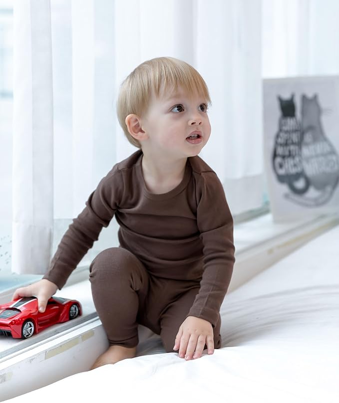 AVAUMA Baby Boys Girls Pajama Set Kids Toddler Snug fit Basic Cotton Sleepwear pjs for Daily