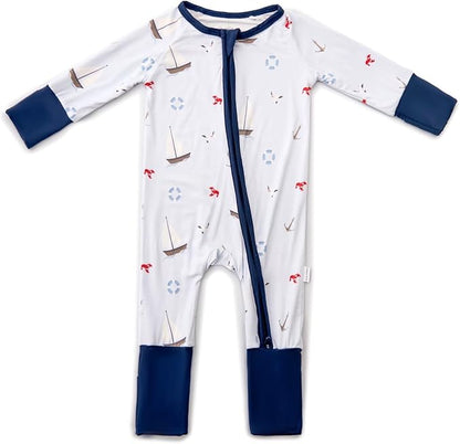 Bamboo Little Ultra-Soft Convertible Baby Romper - Gender Neutral Infant Clothes with 2-Way Zipper, Footless Sleepwear