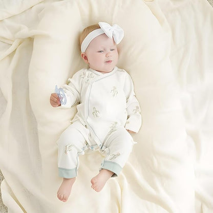 100% Organic Cotton Soft 0-6 Months Unisex Footless Newborn Baby Sleepers Pajamas Romper Boys Girls Long Sleeve