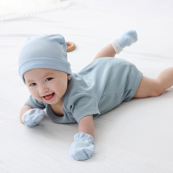 Newborn Baby Short Sleeve Bodysuit Cotton One-Piece Baby Clothes 5-Pack, 0-12 Months