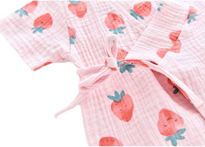 Baby Kimono Robe Newborn Cotton Yarn Bodysuit Romper Infant Japanese Pajamas 0-24 Months