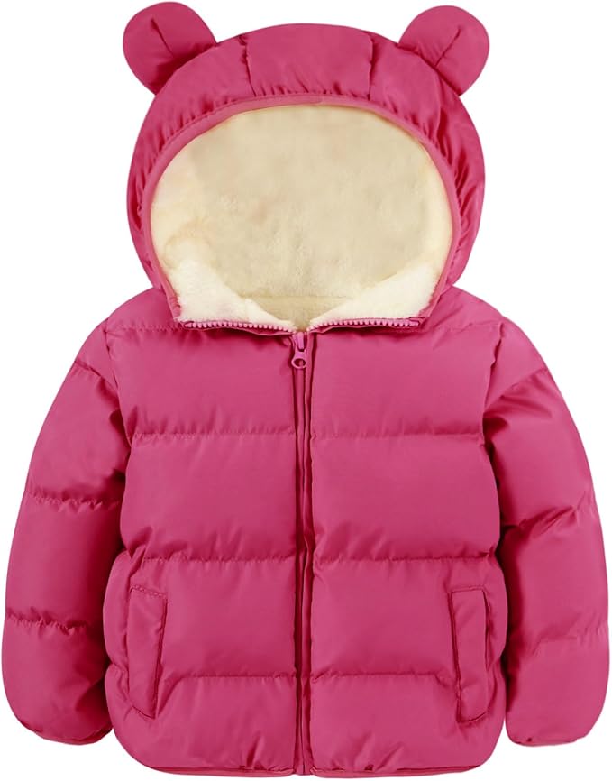 BFUSTYLE Baby Toddler Coat Boys Girls Bear Ear Hooded Puffer Jacket for kids 6M-5T