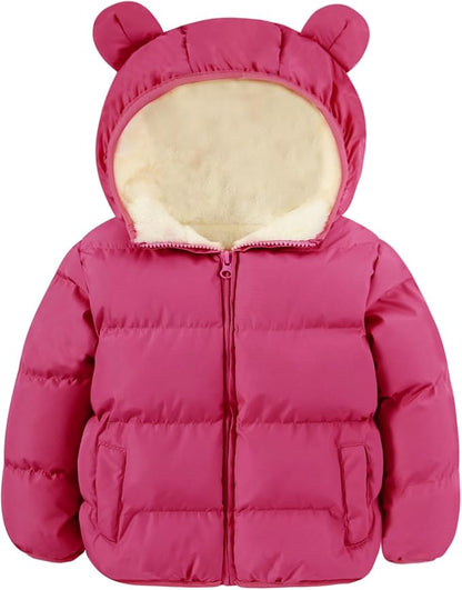 BFUSTYLE Baby Toddler Coat Boys Girls Bear Ear Hooded Puffer Jacket for kids 6M-5T