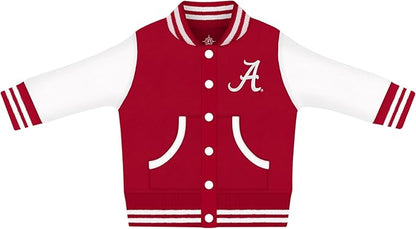 Creative Knitwear College Baby Varsity Jacket Lightweight - Team Logo, Multiple Colors, Unisex, (0 Months - 4T)