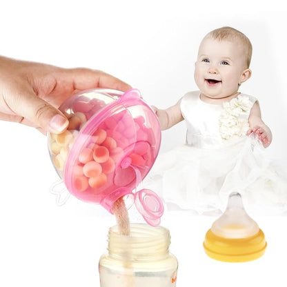 Accmor Baby Formula Dispenser for On-The-Go Feedings, Three-Compartment Non-Spill Formula Container to Go, Snack Milk Powder Dispenser for Traveling with Infant Toddler, Pink