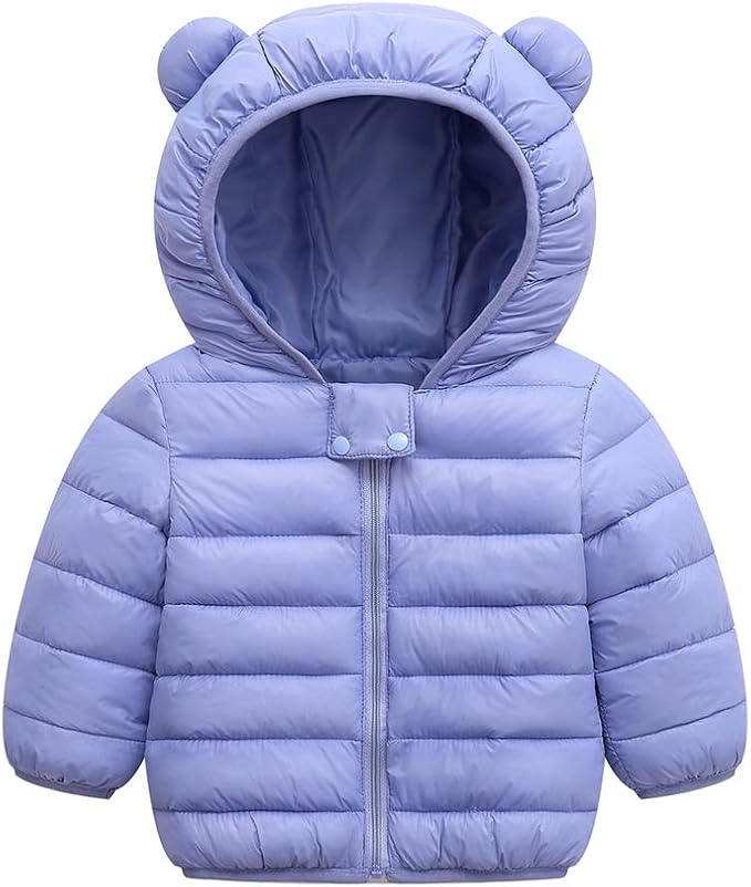 Winter Down Coats for Kids Baby Boys Girls Light Puffer Padded Jacket Bear Hoods Infant Outerwear