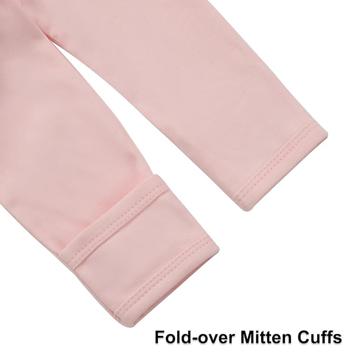 Aablexema Baby Organic Cotton Footed Pajamas Zip Up Preemie Newborn One Piece Long Sleeve Onesie Pjs