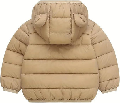 Toddler Winter Coats Puffer Padded Jacket Baby Boys Girls Bear Hoods Down Jacket Light Weight Infant Outerwear