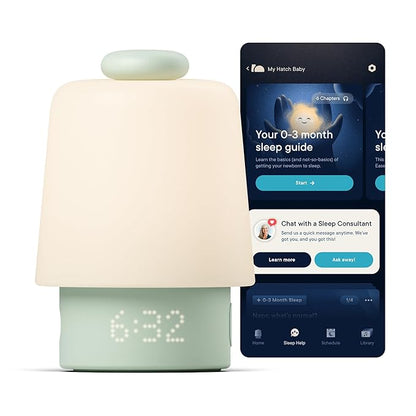 Hatch Baby Sound Machine, Night Light | Hatch Baby Model | Sleep Support | Registry Essential, Routine Builder, Time-to-Rise Alarm Clock, White Noise, Nursery Stories, Toddler Kids (Wi-Fi), Mint