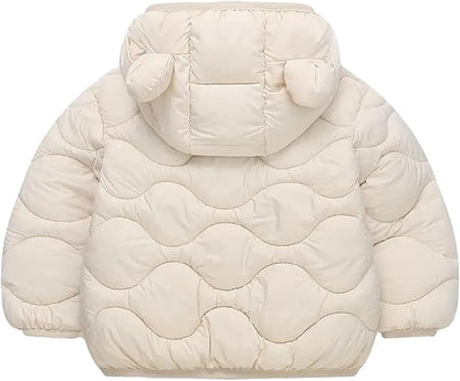 Toddler Winter Coats Puffer Padded Jacket Baby Boys Girls Bear Hoods Down Jacket Light Weight Infant Outerwear