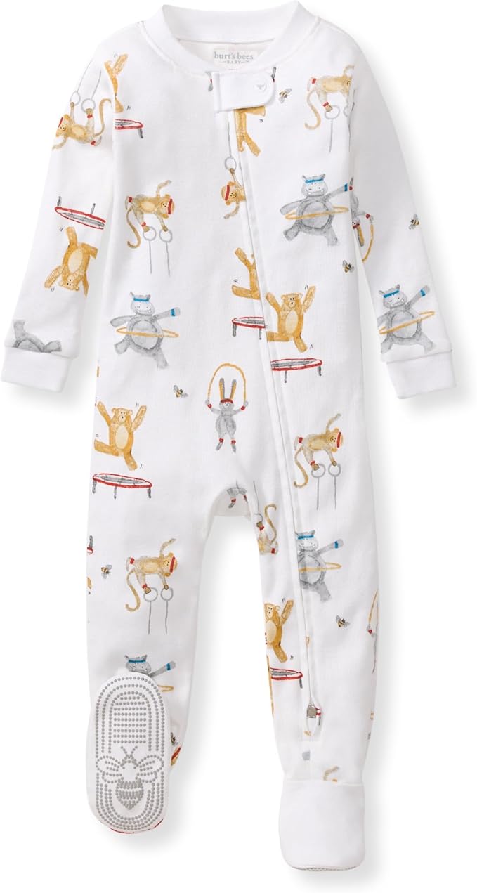 Burt's Bees Baby baby-boys Sleeper Pjs, 100% Organic Cotton, One-piece Footie, Zip Up Jumpsuit, Snug Fit Pajamas