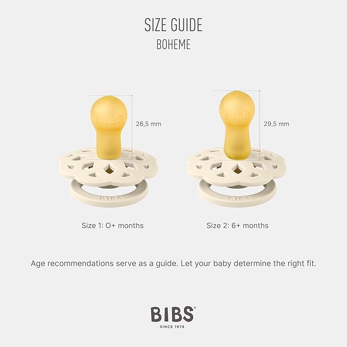 BIBS Pacifiers - Boheme Collection | BPA-Free Baby Pacifier | Made in Denmark | Set of 2 Dark Oak/Blush Color Premium Soothers | Size 0-6 Months