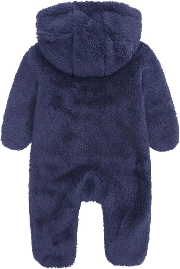 CAHL&FAUO Newborn Snowsuit Baby Cartoon Bear Onesie Warm Fleece Hooded Romper Jumpsuit