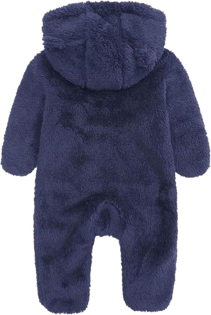 CAHL&FAUO Newborn Snowsuit Baby Cartoon Bear Onesie Warm Fleece Hooded Romper Jumpsuit