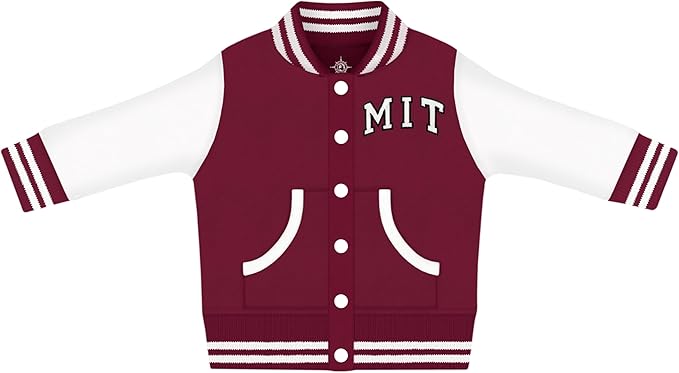 Creative Knitwear College Baby Varsity Jacket Lightweight - Team Logo, Multiple Colors, Unisex, (0 Months - 4T)