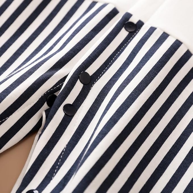 HUAANIUE Newborn Baby Boys Gentleman Romper One Piece Long Sleeve Bowtie Outfit Formal Wear Tuxedo Suit