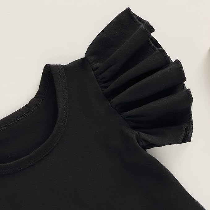 Newborn Infant Baby Girl Solid Ruffle Romper Bodysuit Jumpsuit Casual Clothes One Piece Outfit