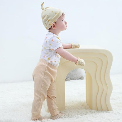 Baby Bodysuit and Pant Set 6-pcs Ribbed Soft Infant Boy Girl Clothes Outfits