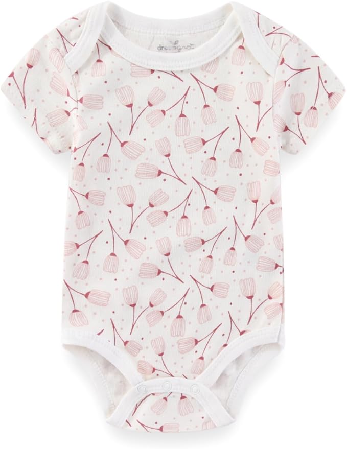 Baby Boy Girl Bodysuit 5 Pack Cotton Short Sleeve Romper Soft Baby Clothes Outfit 0-12 Month