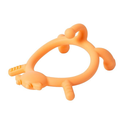 Pigeon Silicone Animal-Shaped Baby Teether, Orange Deer, 6M+, 1 Count – Multi-Textured Teething Relief Toys, Lightweight & Easy to Grasp