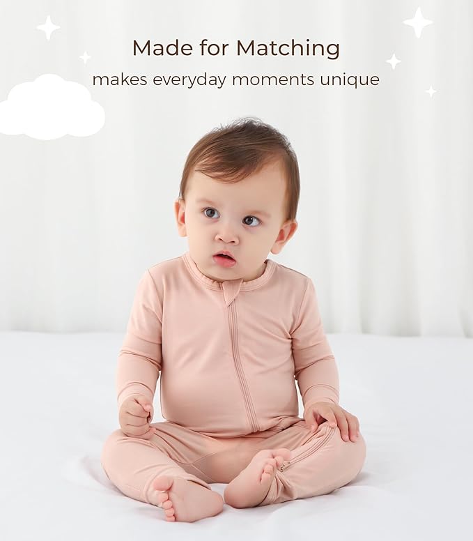 Baby Boys Girls Romper-Viscose Made from Bamboo, Long Sleeve Jumpsuits Soft Footless Rompers, Unisex