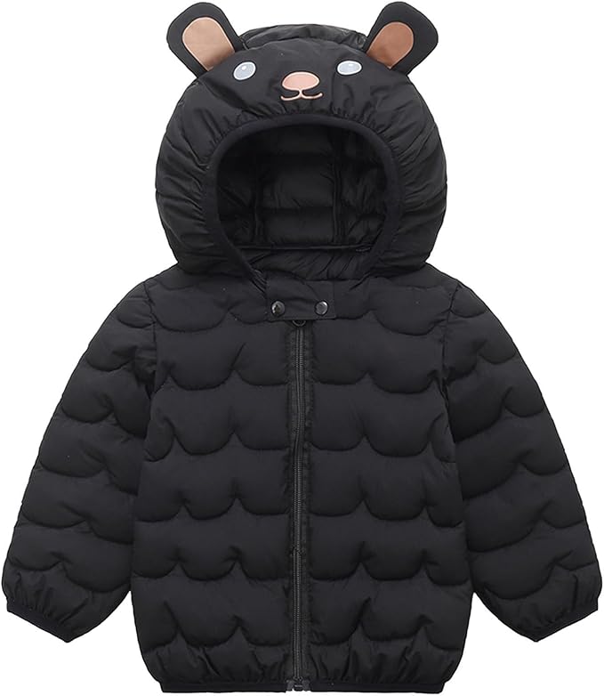 Toddler Winter Coats Puffer Padded Jacket Baby Boys Girls Bear Hoods Down Jacket Light Weight Infant Outerwear