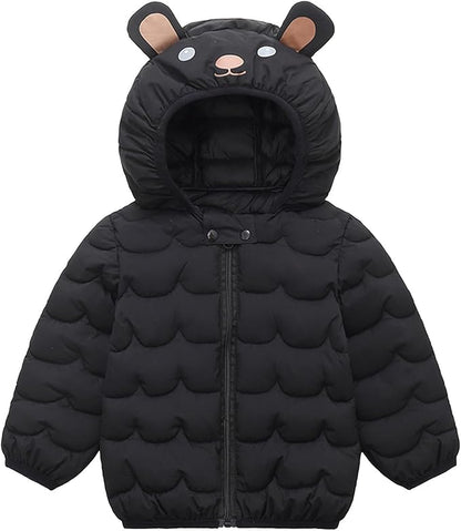Toddler Winter Coats Puffer Padded Jacket Baby Boys Girls Bear Hoods Down Jacket Light Weight Infant Outerwear