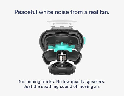 SNOOZ Smart White Noise Sound Machine - Real Fan Inside for Non-Looping White Noise, Sleep Aid for Adults, Travel, Sleeping, Bedroom, Portable, Baby Registry Essential - Charcoal