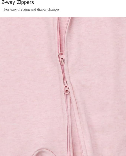 Aablexema Baby Footie Pajamas with Mittens - 3Pcs Infant Footed Sleeper Cotton Sleepwear Outfits