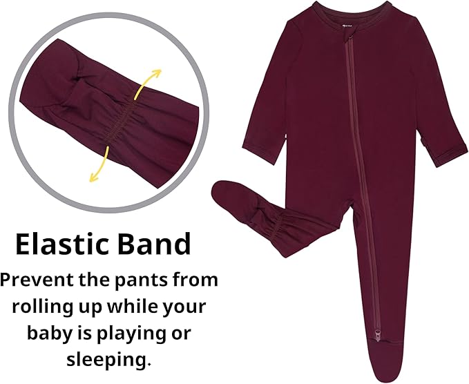 GUISBY Pajamas for Baby Boys & Girls, Infant Onesie with Mitten Long Sleeve Footed Pjs