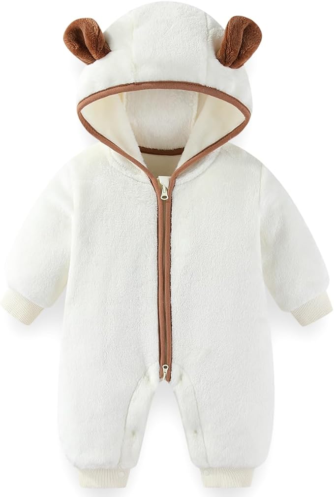 Fairy Baby Newborn Baby Bear Outfit Suit Thin Fleece Jumpsuit Romper Hooded Winter Clothes Snowsuit Coat Infant Girls Boys